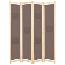 Paravent separador de ambiente divisória de separação decoração móvel 4 painéis marrom 160 x 4 cm tecido 0802088