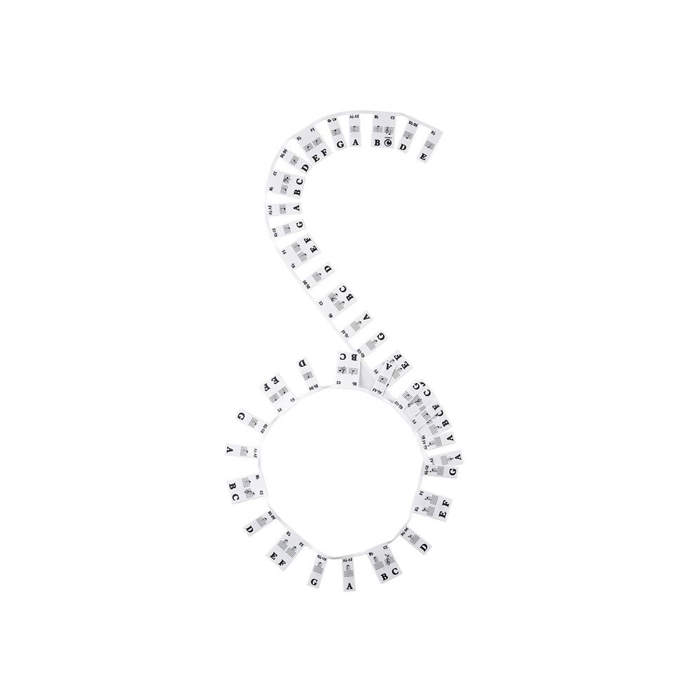 61 Key Removable Piano Keyboard Stickers Stave Notation Note Strip Stickers For Beginners Students 4711981604922
