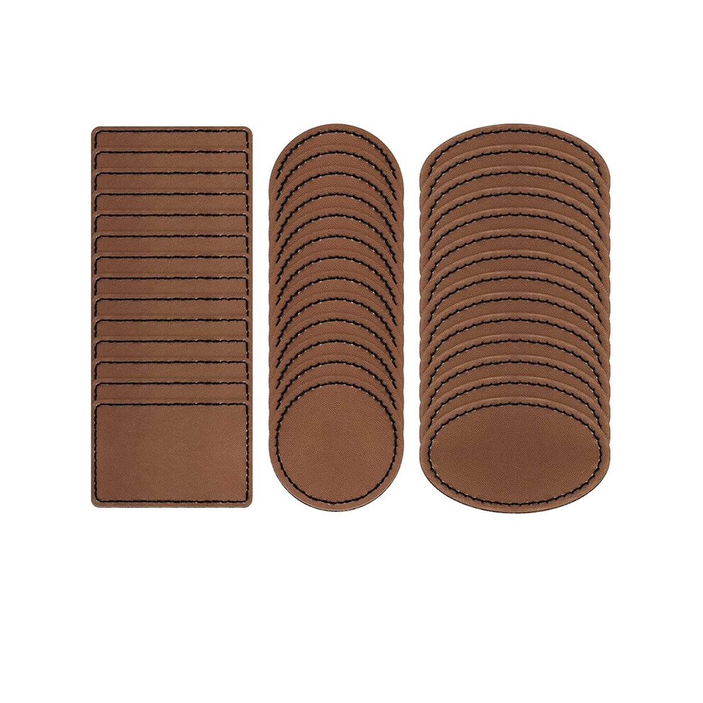 90 Pcs Leatherette Blank Hat Patches Iron Leatherette Patch Rustic Faux Leather Patches For Jacket Backpack 6031818133929
