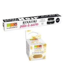 Sugar paste roll Ø 36 cm black + gold glitter