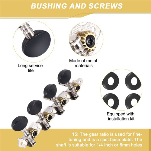 4L4R Mandolin Tuning Pegs Machine Heads String Tuning Pegs for 8 Strings Mandolin Instruments Accessory 1