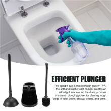 Déboucheur et Brosse de Toilette Ensemble de Piston de Brosse de Cuvette de Toilette 2 en 1 avec Support pour Outils de Nettoyage de Salle de Bain