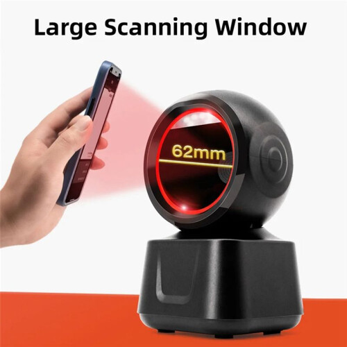 1D 2D QR Wired Barcode Scanner Automatic Sense Reader USB Desktop Barcode Reader 1
