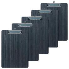 Paquet de 5 Presse-Papiers, Presse-Papiers en Bois, Presse-Papiers au Format Lettre A4, Presse-Papiers MéMo, Presse-Papiers à Grains de Bois