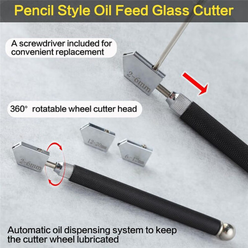 7 PCS Glass Cutter Tool Set Includes Adjustable Circular Glass Cutter with Round Knob Handle and Suction Cup 1