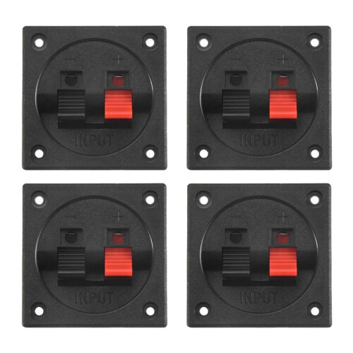 4PCS Speaker Box Terminal Cup, Spring Square Subwoofer Box Terminal Binding Post Connector for DIY Home Car Speaker