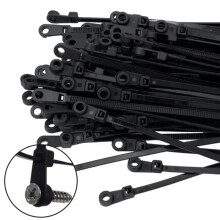 300 PièCes Attaches de Câble à Trou de Vis Attaches de Câble en Nylon Fixes RéUtilisables Sangles D'Attache de Cordon Autobloquantes Boucle de