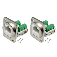Adattatore Terminale A Vite RJ45 per Montaggio A Pannello 2 Pezzi, Connettore Femmina per Montaggio A Pannello RJ45/8P8C, Prolunga Terminale Senza