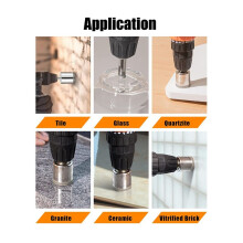 Diamond Drill Bits Set 10PC Diamond Hole Saw Set Glass Drill Bit for Ceramic Tile Porcelain Marble Granite Stone Bottles