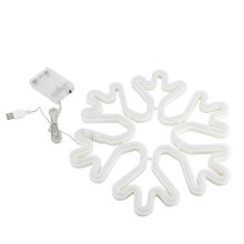 Snowflake Christmas Lights for Festive Ambient Lighting, Room Decoration Featuring Snowflake Neon Style Window Silhouette, LED Modeling Light with