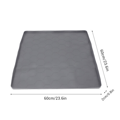 Grey Silicone Mat for Washing Machine Leak Proof Scratch Resistant 60cm Square 1