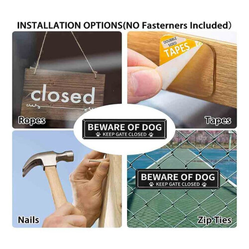 1 Pacote Cuidado com o Sinal Do CãO, 12X3 Polegadas Livre de Ferrugem 0,040 Sinal de Metal de AlumíNio, Reflexivo, Resistente Ao Desbotamento,