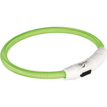 Leuchtendes Halsband für Hunde - TRIXIE - M–L 45 cm - USB wiederaufladbar - Grün - Blinkend/ Dauerlicht