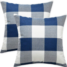 Square Throw Pillow Covers with Rustic Country Style, Durable Fabric Material & Invisible Zipper Closure, 18x18 Inch Grey Buffalo Print, Set for Easy