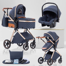 BAZARLAND30.3-in-1 Kombi-Kinderwagen Babyschale Wanne Trio Wendbar.neues Modell. BLAU