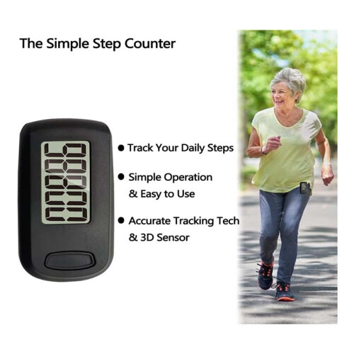 1Pcs Pedometer 3D Step Counter for Walking, Track Steps Portable Sport Simple Pedometer Lanyard, Simple Pedometer 2