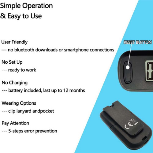 1Pcs Pedometer 3D Step Counter for Walking, Track Steps Portable Sport Simple Pedometer Lanyard, Simple Pedometer 1