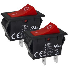 HY35C Push Button  (Pack of 2) - -Off 2-Pin AC 125/250V 16/12A Rocker  for Industrial Electric