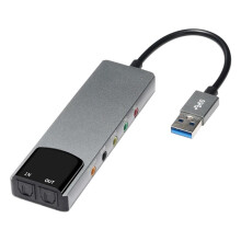 6-w-1 USB Zewnętrzna Optyczna Karta Dźwiękowa Wielofunkcyjny Konwerter Audio Adapter do Notebooka Aluminiowa Karta Dźwiękowa