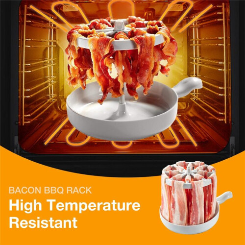 Microwave Bacon Cooker Quick Cooking Bacon Rack Grease Collector Kitchen Gadget 2