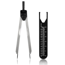 Calibres EKG Calibrador ECG Herramienta de MedicióN con Regla Divisor de Calibre Negro para Enfermera