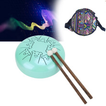 Cyan Tongue Drum 5.5in 8 Notes Chakra Alloy Percussion Instrument