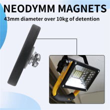 8Pack Rubber Coated Magnet Neodymium Magnet Base with Rubber Coating Ø 43mm Anti Scratch Magnet M6 Male Thread Black