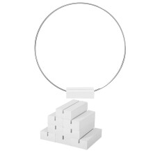 10 PeçAs 25Cm Metal Floral Hoop Centerpiece para Mesa Suporte de Madeira Grinalda Macrame Prata Hoop Rings para DIY Crafts(Branco)