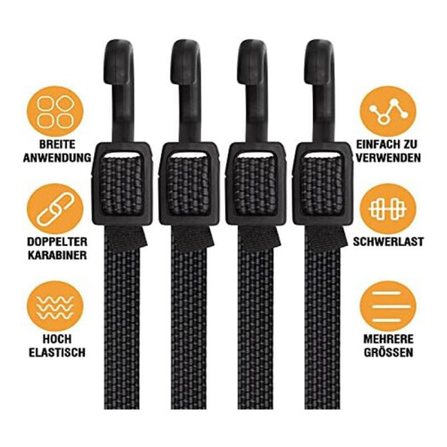 Bungee with Hooks,4Pcs Expanders with Hooks,100cm Adjustable Elastic Strap for Bicycle Carriers,Motorcycles 2