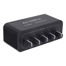 5CH Audio Distributor Stereo Audio Mixer 1 Input 5 Output RCA Splitter for Power Amplifier Active Audio