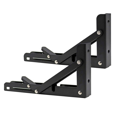 2Pcs Campervan Folding Bracket Table Shelf Motorhome Caravan Black Finish Stainless Steel  Folding Bracket 1