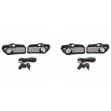 2Pair Car Front Bumper LED Fog Lamp Grille Cover for MK3 Cabrio 1993-1998 White Drl Driving LED Fog Light