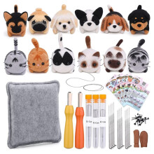 Needle Felting Kit,12 Pcs Doll Wool Needle Felting Beginner Kit with Instruction,Felting Foam Mat and DIY Needle