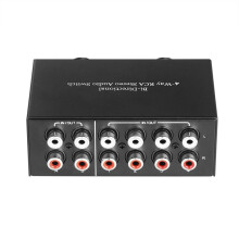 Bidirektionaler 4-Wege RCA Stereo-Audioschalter, 2 EingäNge, 4 AusgäNge oder 4 EingäNge, 2 AusgäNge, L/R-Buchse, Tonkanal RCA