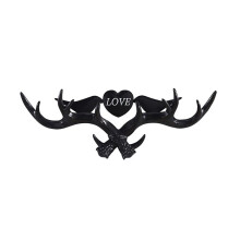 Love Deer Hook, Clothes Hooks for Hanging Bags and Keys Without Punching Decorative Hooks, Black