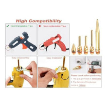 5Pcs Glue GunCopper Nozzle Tips with O-Ring,Bore Long Tube Nozzles Thread Interchangeable Nozzle Set for Hot MeltingGlue