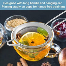 2 Uds Colador de Té de Acero Inoxidable Colador de Malla de Cono CóNico PequeñO para CóCteles Café Jugo Té, Plateado