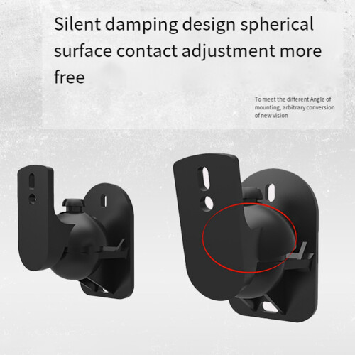2PCS Speaker Mount Wall Bracket Stand Surround Holder Adjustable Swivel and Tilt Angle Rotation 1