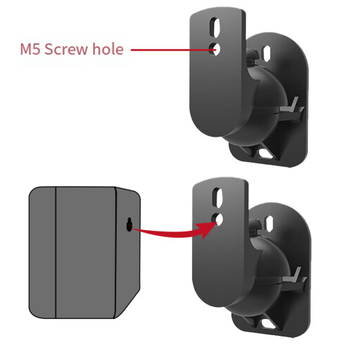 2PCS Speaker Mount Wall Bracket Stand Surround Holder Adjustable Swivel and Tilt Angle Rotation 2