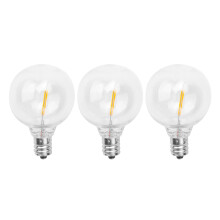 Ampoules de Remplacement à LED 3PièCes G40, Ampoules Globe LED Incassables à Culot à Vis E12 pour Guirlandes Lumineuses Solaires Blanc Chaud