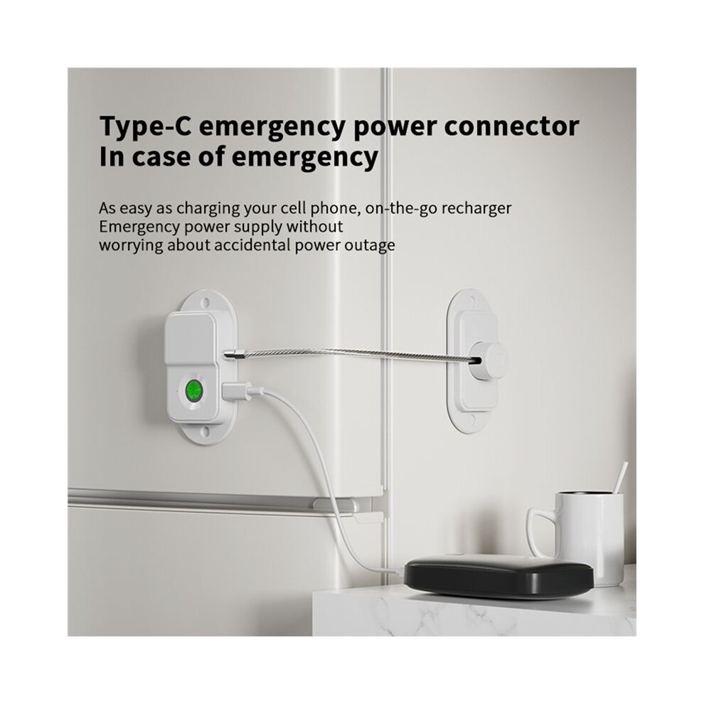 Rechargeable Fingerprint Lock Child Safety Lock Cabinet Fridge Drawer Door Lock Stainlesssteel Cable For Home Security,A 6031721194642