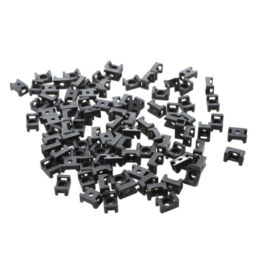 100 x Base de fixation pour cable support de fil 4.5mm noir de largeur