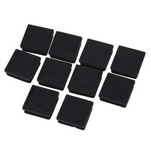 40mm x 40mm Tapas de supresion de extremo insertado de tubo cuadrado de plastico Negro 10 piezas