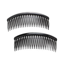 Negro Clip pinza peine de pelo de 24 dientes de plastico 2pzs para senora chica