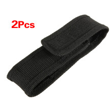 2pcs 13cm Black Nylon Holster Holder Belt Pouch Case Bag for LED Flashlight Torch