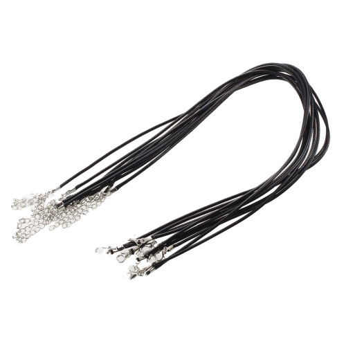 10 x Correa de cuero de 2mm de Collar Cadena de collar + cierre