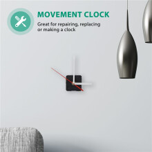 Clock Movement Mechanism with White Hour Minute Red Second Hand DIY Tools Kit