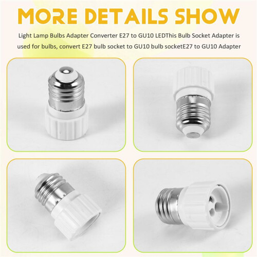 E27 to GU10 Extend Base LED CFL Light Bulb Lamp Adapter Converter Screw Socket 2