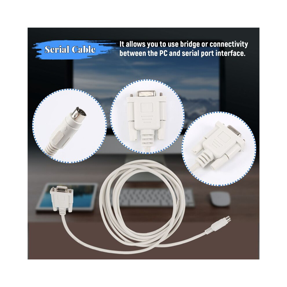 Db9p To 8P Din Rs232 Download Cable 8.2 Ft For Plc Dvp-Eh White 4712660506964