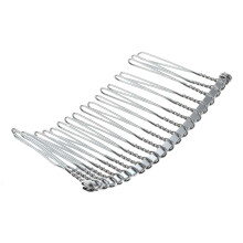 2 x Metal Comb Hair Comb Silver
